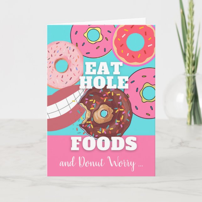 Tarjeta Divertido cumpleaños come alimentos para la masa n (Anverso)