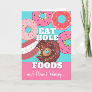 Tarjeta Divertido cumpleaños come alimentos para la masa n