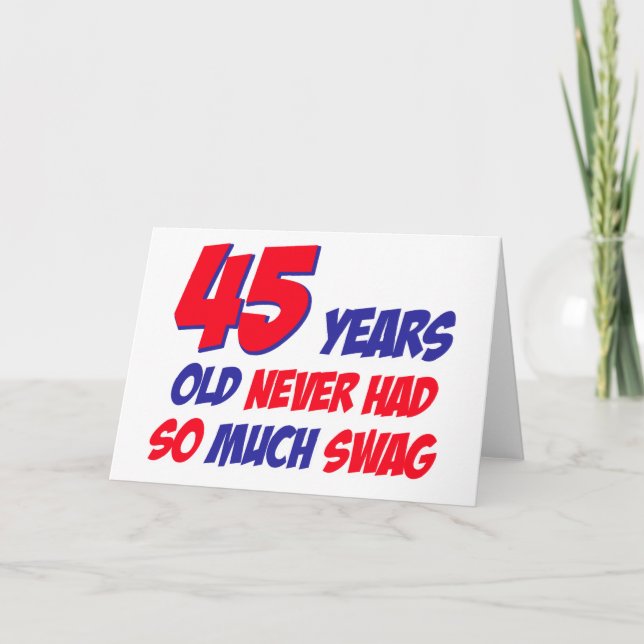 Tarjeta divertido cumpleaños de 45 años (Anverso)