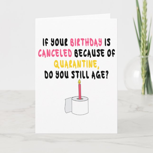Tarjeta Divertido cumpleaños de cuarentena (Anverso)