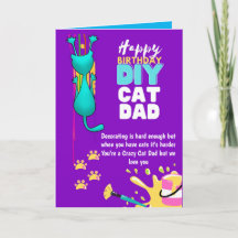 Divertido cumpleaños de papá gato hecho a mano - L