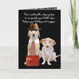 Tarjeta Divertido cumpleaños de perro/laboratorio para mar