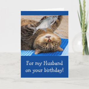 Tarjeta Divertido cumpleaños de pescadores para maridos
