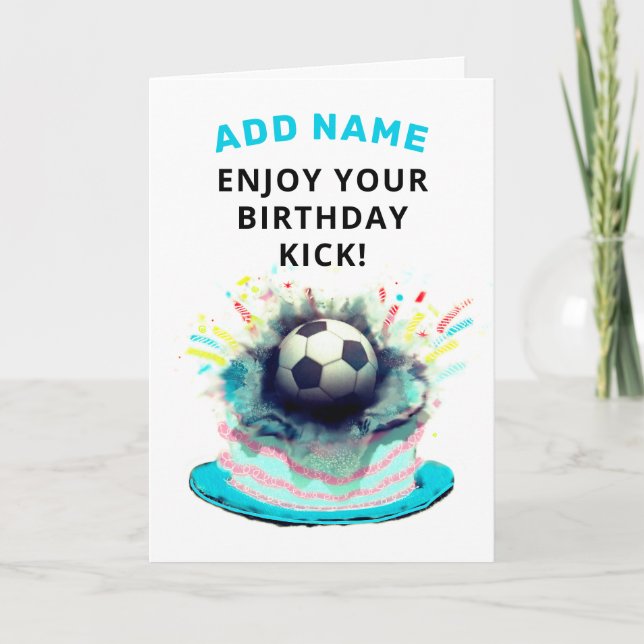 Tarjeta Divertido cumpleaños del fútbol (Anverso)