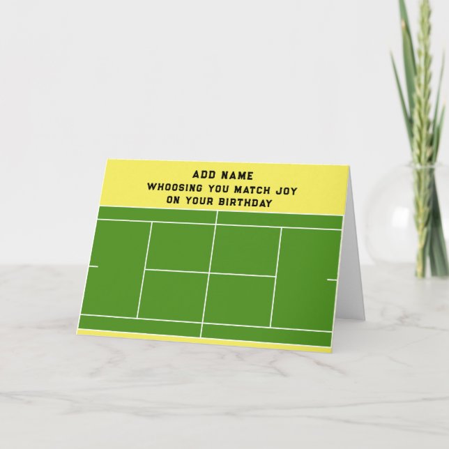 Tarjeta Divertido cumpleaños del tenis (Anverso)