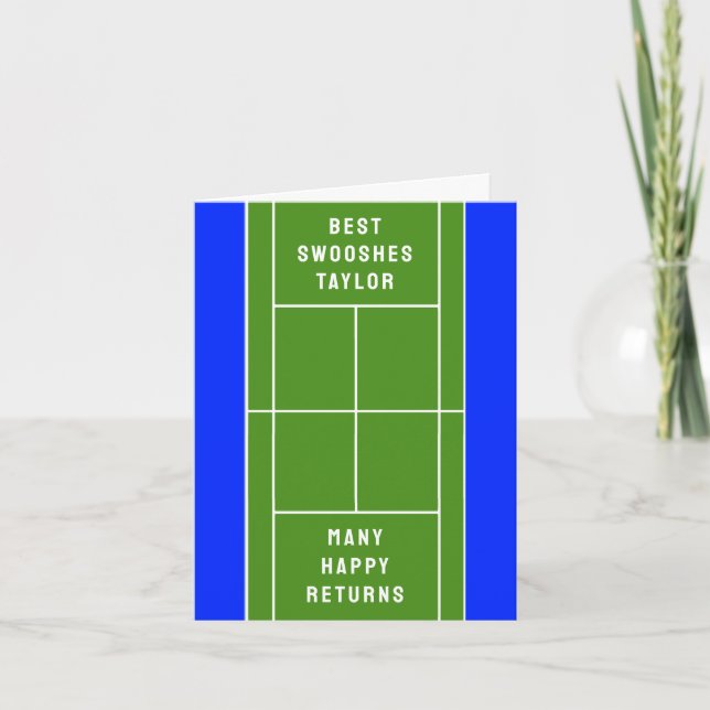 Tarjeta Divertido cumpleaños del tenis (Anverso)