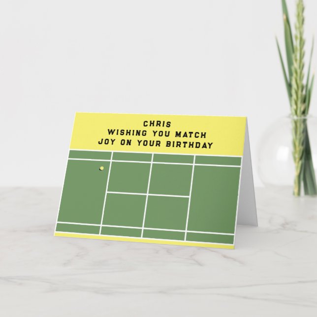 Tarjeta Divertido cumpleaños del tenis (Anverso)