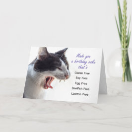 Tarjeta Divertido cumpleaños gatuno sin gluten