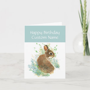 Tarjeta Divertido Cumpleaños Nombre Personalizado Conejo C