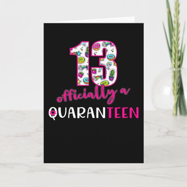 Tarjeta Divertido cumpleaños número 13 de cuarentena (Anverso)