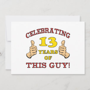 Tarjeta Divertido cumpleaños número 13 para los niños