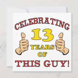 Tarjeta Divertido cumpleaños número 13 para los niños