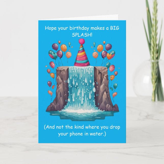 Tarjeta ¡Divertido Cumpleaños Splash Humor Tonto! (Anverso)
