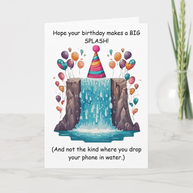 Tarjeta ¡Divertido Cumpleaños Splash Humor Tonto! (Anverso)