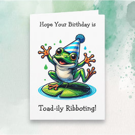 Tarjeta Divertido cumpleaños temático de Frog