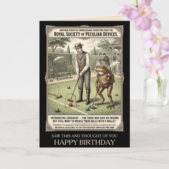 Tarjeta Divertido cumpleaños victoriano steampunk (Orquídea)