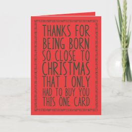 Tarjeta Divertido cumpleaños y Navidades combinados de dic