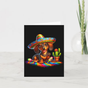 Tarjeta Divertido Dachshund diciendo hola Cinco De Mayo So