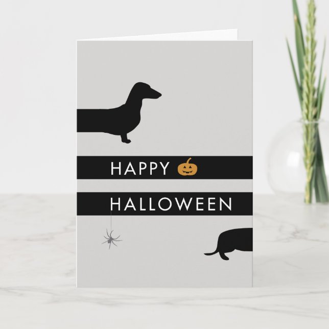 Tarjeta Divertido Dachshund Halloween (Anverso)