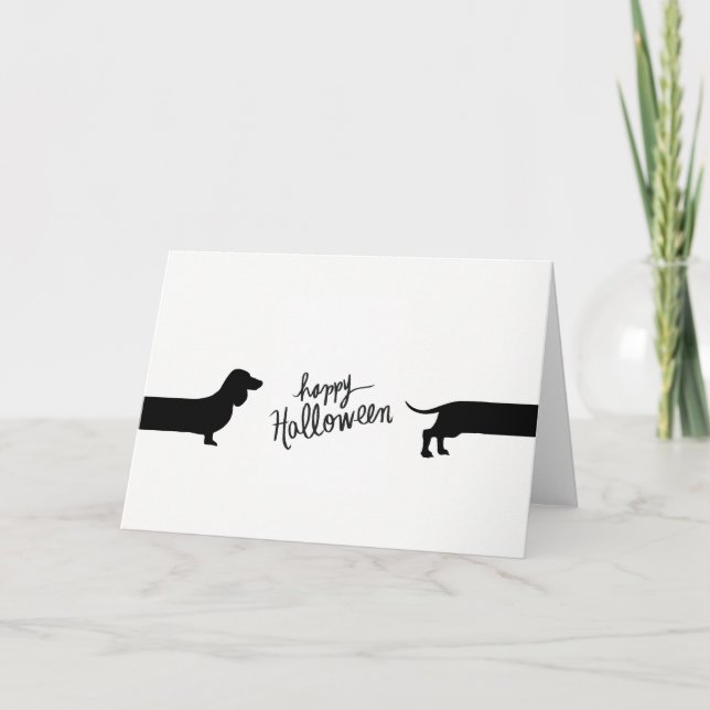 Tarjeta Divertido dachshund Halloween (Anverso)
