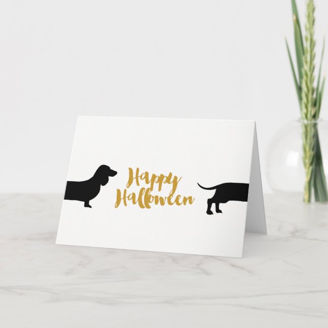 Tarjeta Divertido dachshund Halloween (Anverso)