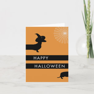 Tarjeta Divertido Dachshund Halloween