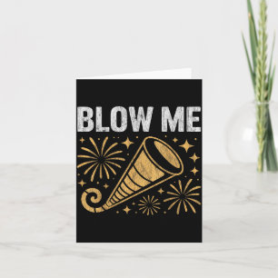 Tarjeta Divertido Dame Un Beso Feliz Año Nuevo Pareja Humo