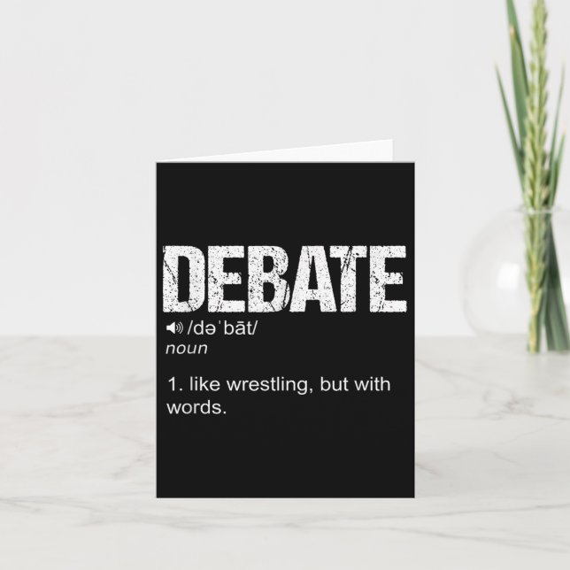 Tarjeta Divertido Debate Equipo Discusión Discurso Guerra  (Anverso)