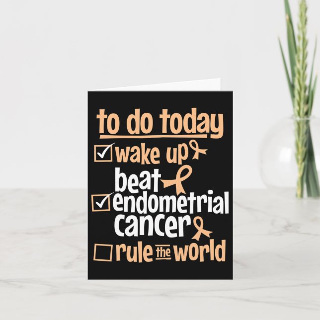 Tarjeta Divertido derrota a la regla del cáncer endometria (Anverso)