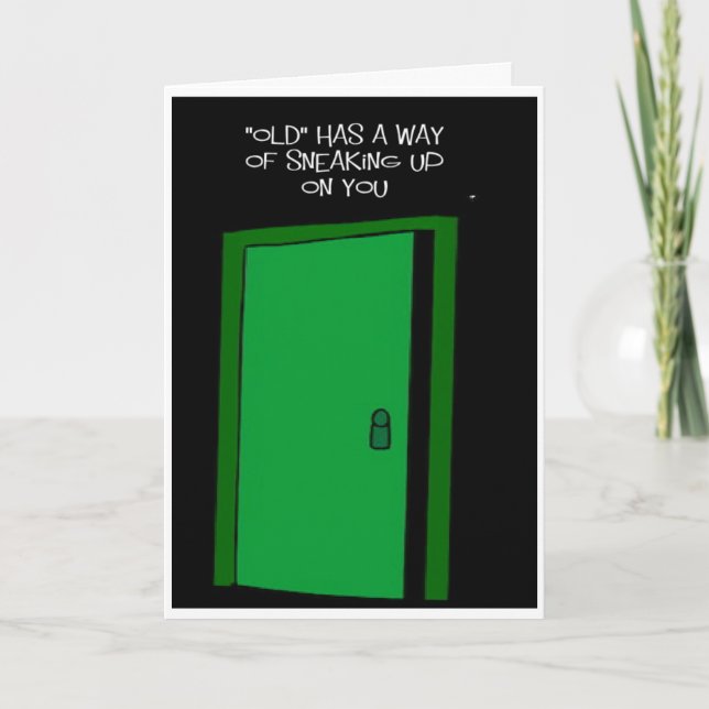 Tarjeta divertido deseo de cumpleaños por la colina (Anverso)