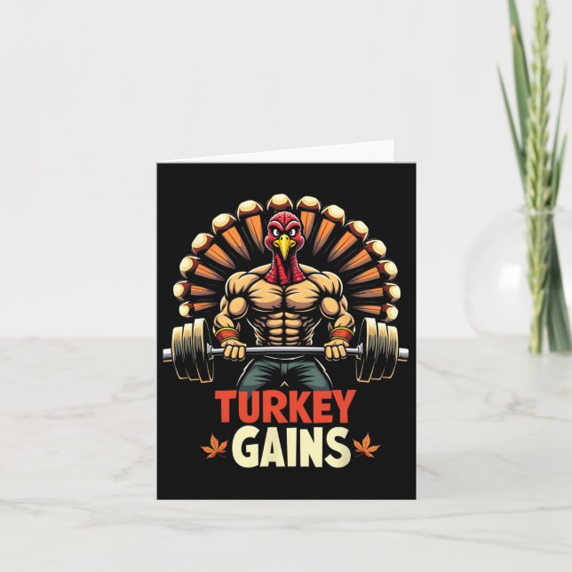Tarjeta Divertido Día de Acción de Gracias Turquía gana mo (Anverso)
