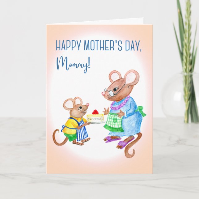 Tarjeta Divertido Día de la Madre para Mami con una tarjet (Anverso)