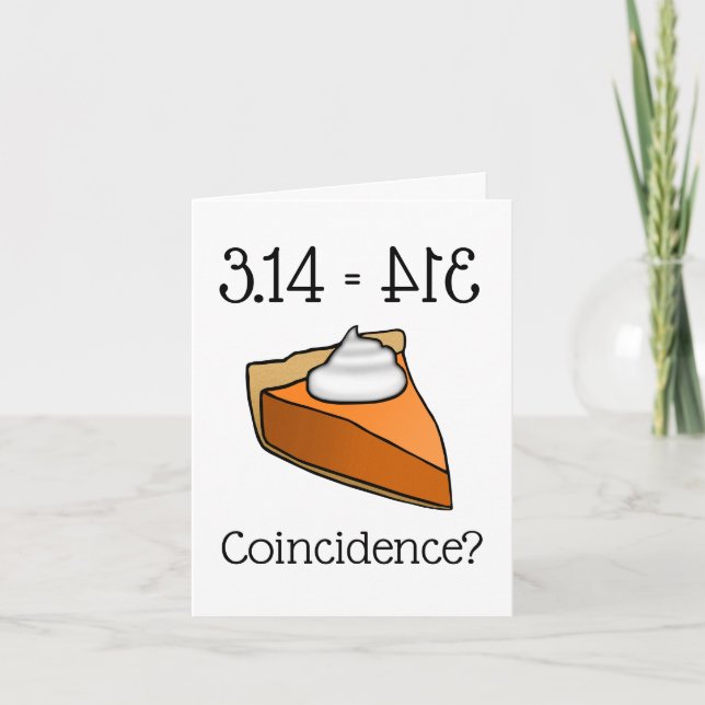 Tarjeta Divertido Día De Pi 3.14 Igual A Saludo De Pie (Anverso)