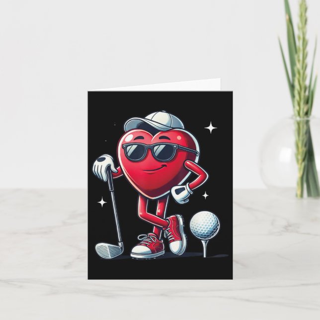 Tarjeta Divertido Día de San Valentín De Golf Para Deporte (Anverso)