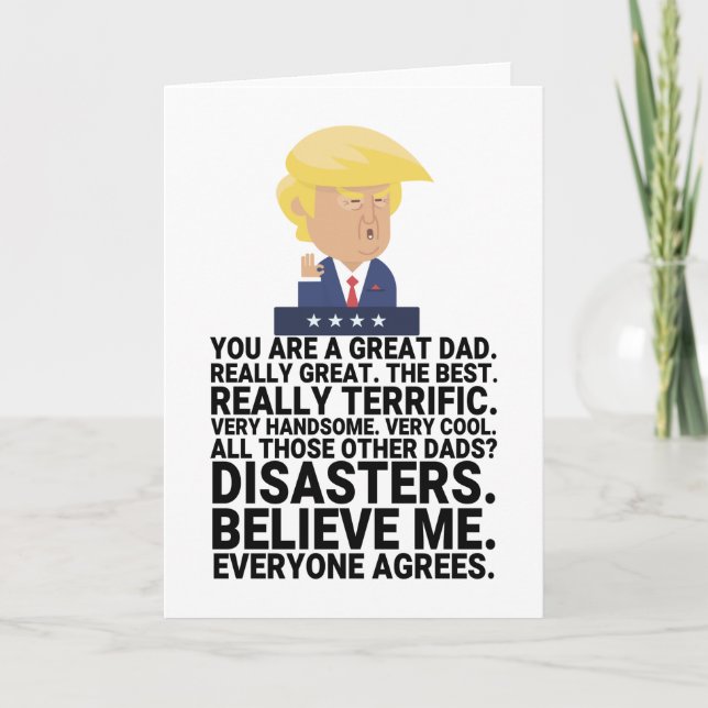 Tarjeta Divertido Día del Padre Donald Trump (Anverso)