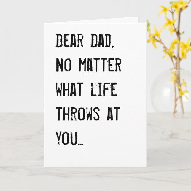 Tarjeta Divertido Día del Padre "Hijos feos" (flor amarilla)