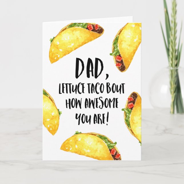 Tarjeta Divertido Día del Padre Taco (Anverso)