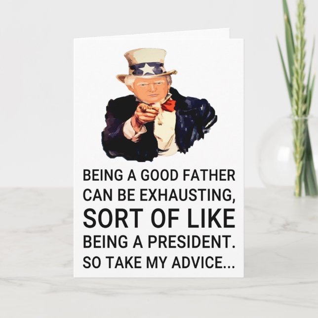 Tarjeta Divertido Día del Padre Trump (Anverso)