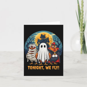 Tarjeta Divertido disfraz de pollo en Halloween Esta Noche