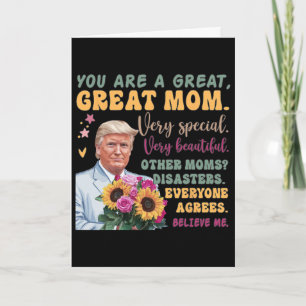 Tarjeta Divertido Donald Trump Día de la Madre Sostenga Fl