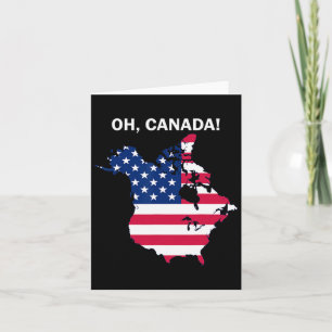 Tarjeta Divertido Donald Trump Oh Canadá Bandera Estadouni