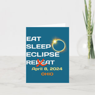 Tarjeta Divertido Eclipse Solar Total Ohio Abril