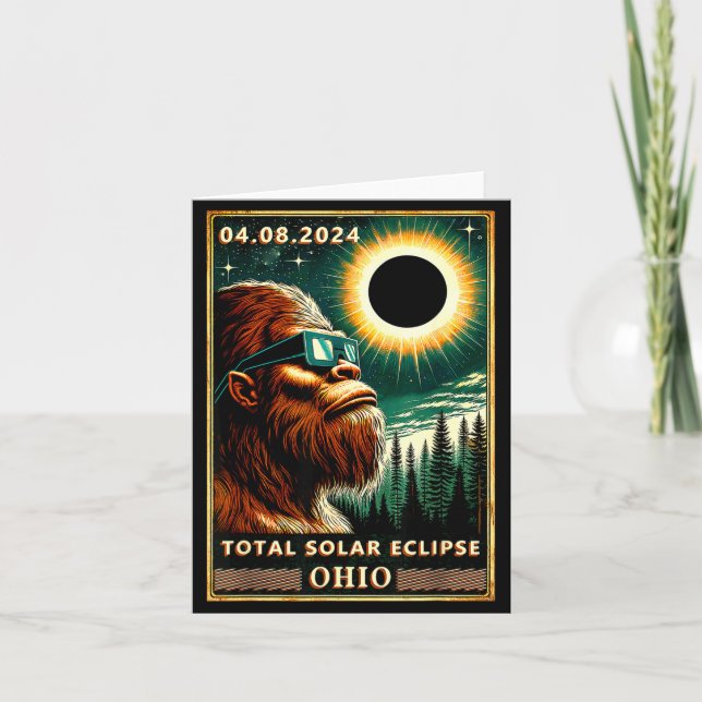 Tarjeta Divertido Eclipse Total Solar Ohio Bigfoot (Anverso)