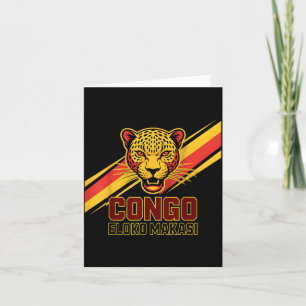 Tarjeta Divertido Eloko Makasi Leopardo Dr Congo Chicos Va