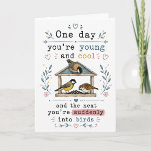 Tarjeta Divertido envejecer Pájaro mamá papá esposo esposa