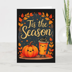 Tarjeta Divertido Es La Temporada Calabaza Especiada Otoño