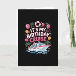 Tarjeta Divertido Es Mi Cumpleaños Crucero Mar Rosa Viaje 