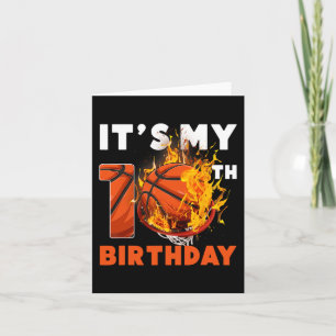 Tarjeta Divertido es mi décimo cumpleaños, básquetbol de 1