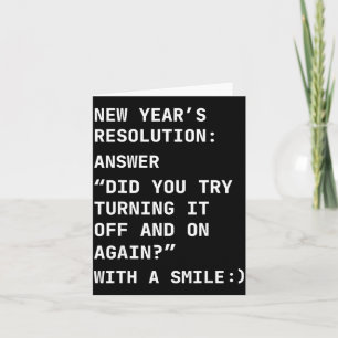 Tarjeta Divertido Es Resolución De Año Nuevo Tecnología So