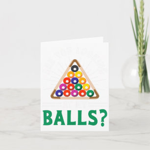 Tarjeta Divertido eslogan de billar sarcástico mirando a M